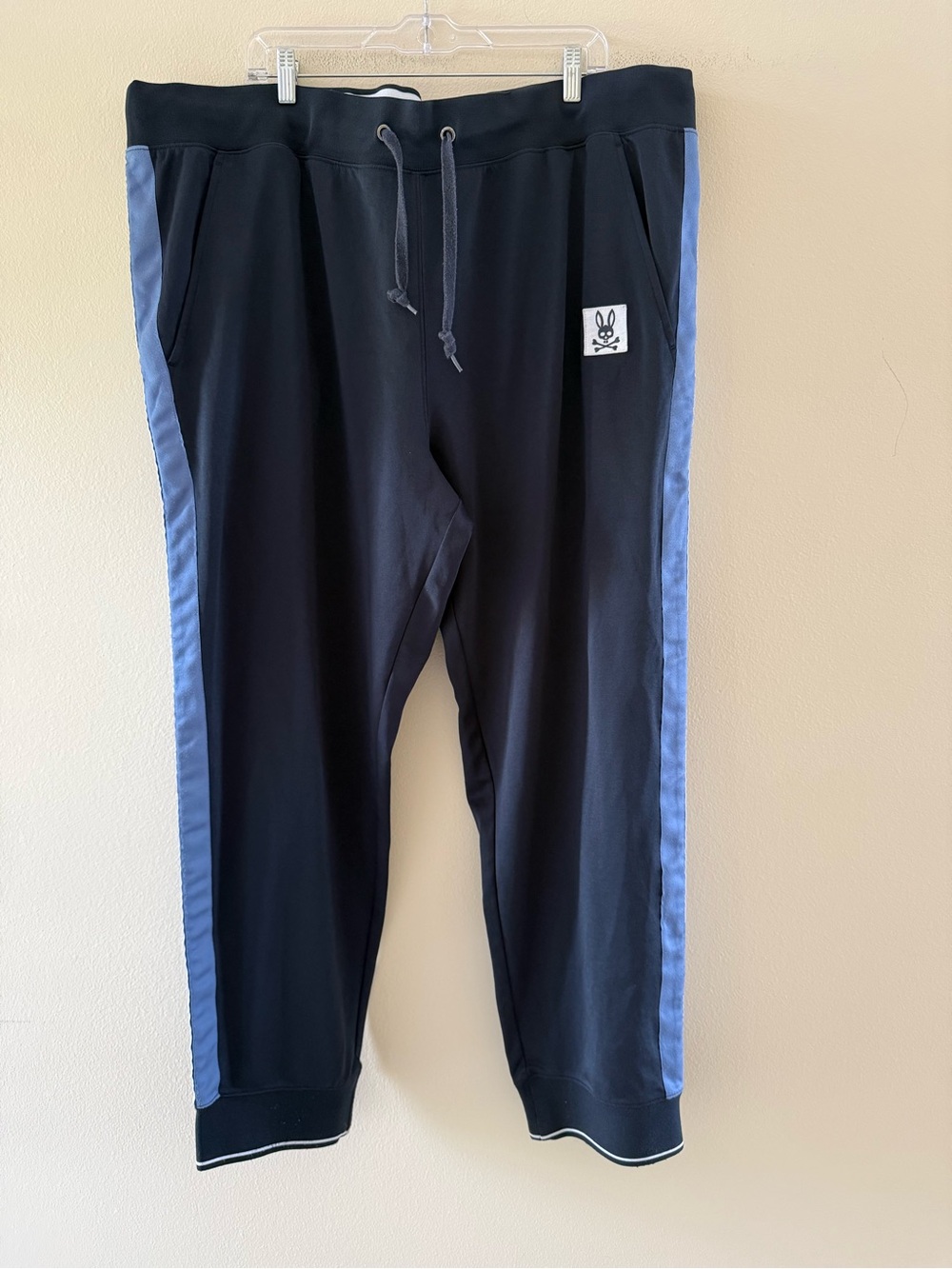 Psycho Bunny Black Joggers with Light Blue Side Panels 3XL